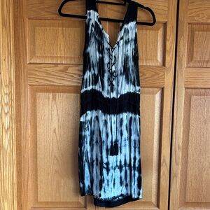 Exist Black and White Tie-Dye Mini Dress